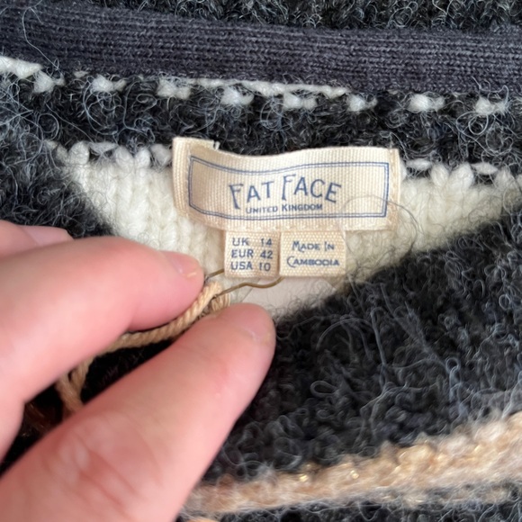 NWT - Fat Face Women’s Sparkle Striped Wool Blended Sweater - US 10/L - Picture 9 of 11